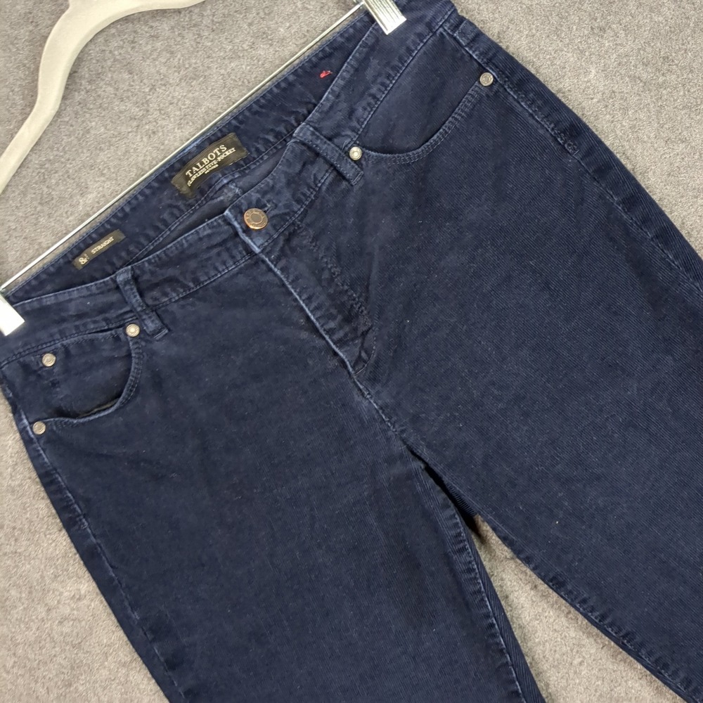 Talbots Flawless Five Pocket Navy Blue Corduroy Straight Leg Pants Womens 8P